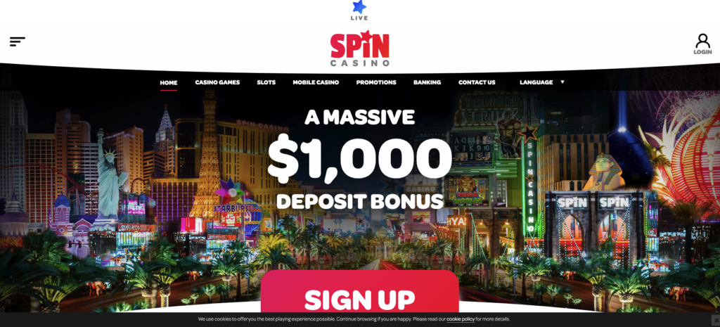 spin casino welcome