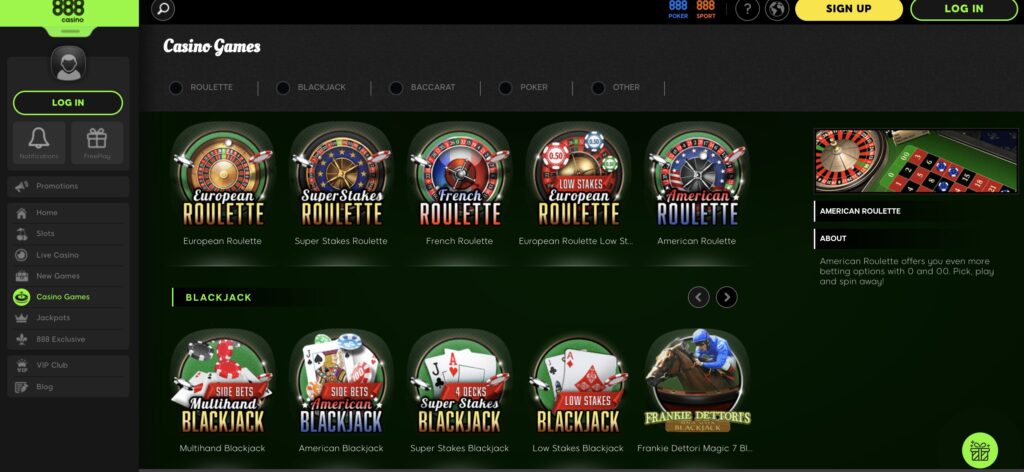 888 casino games